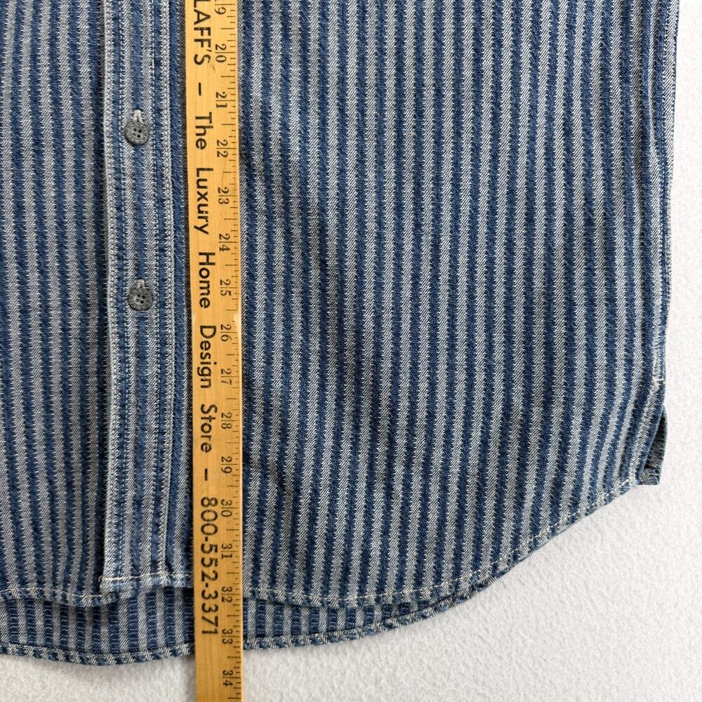 LEVIS Shirt Men M Railroad Hickory Striped Button Up White Tab Cotton HK VTG - Picture 10 of 11